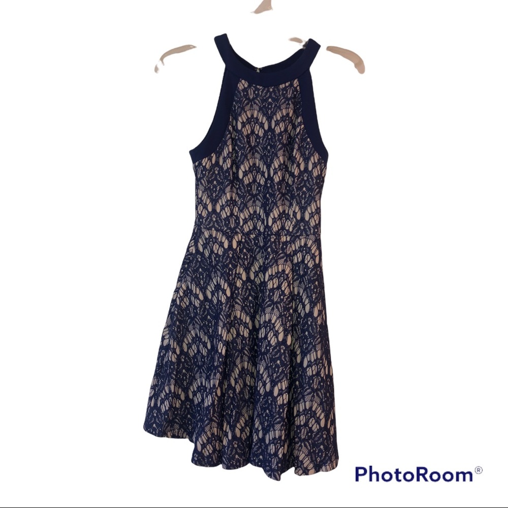 Elise Lace Knit Dress Blue - Picture 2 of 4
